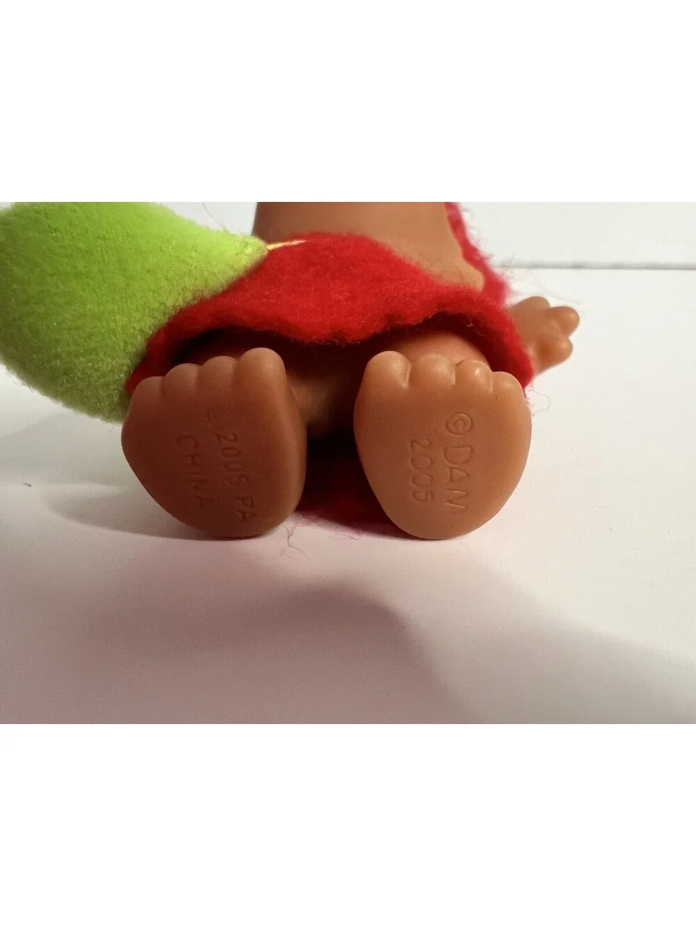 Vintage 2005 Troll Doll Good Luck Dam Red Hair with Green Purse 3” H